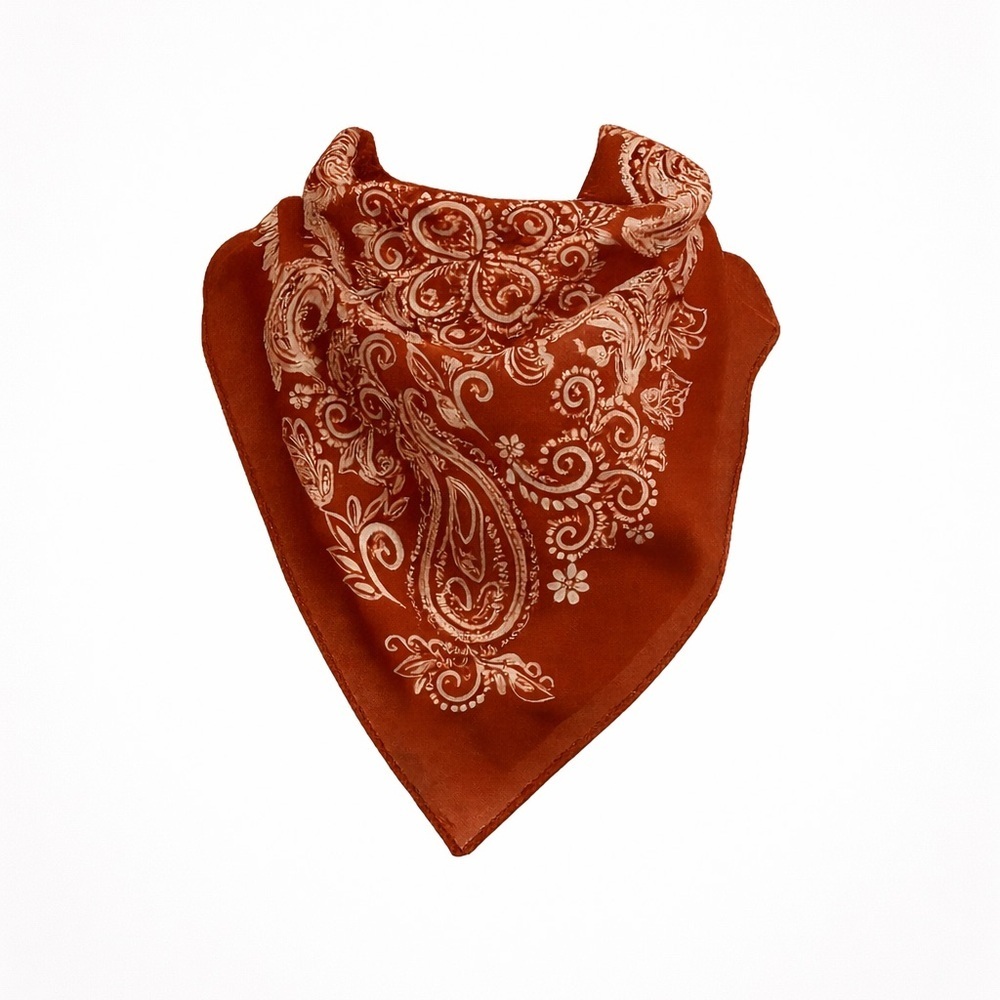 Rust Bandana Pattern Scarf - Picture 2 of 5